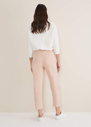 Phase Eight Petra Raw Hem Straight Leg Trousers Pink Canada | IRJVGY-583